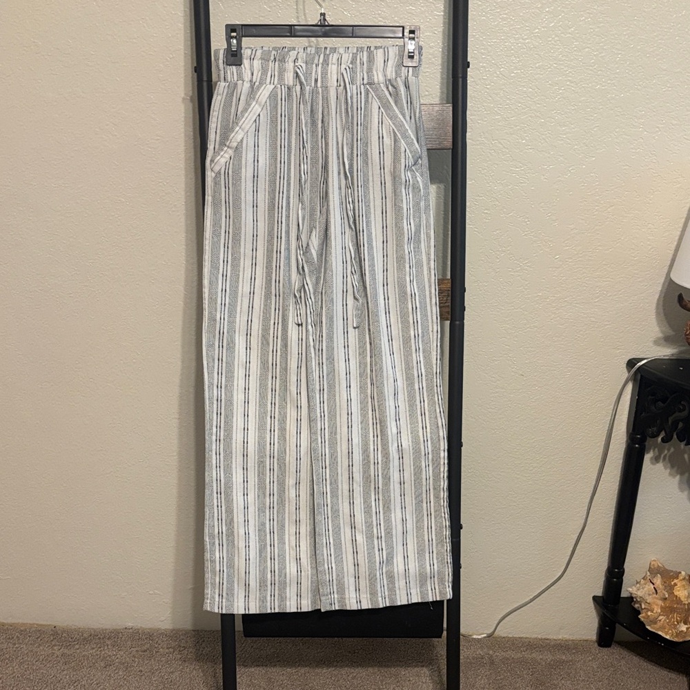 Striped Wide-Leg Pants